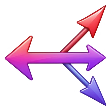 color gradient between red and purple glitter arrow for right sticker