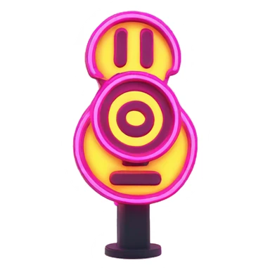 glowing neon stop sign sticker