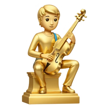 musician statue gold sticker