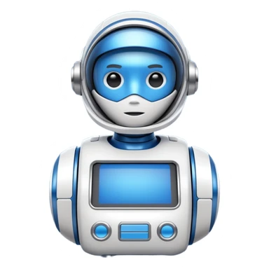 blue and white astrobot copilot sticker