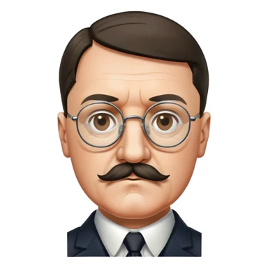 adolf hitler make his mustache smaller add glasses and make the mustAche only under the nose sticker