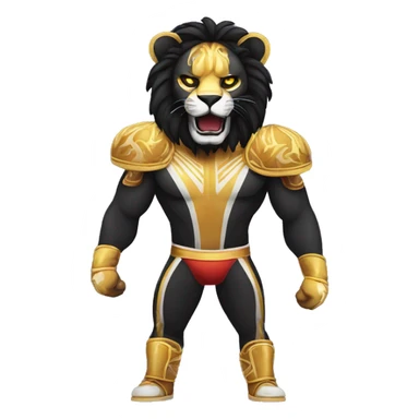 Black lion as lucha libre wrestler sticker