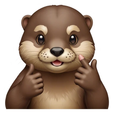 Otter shows middlefinger sticker