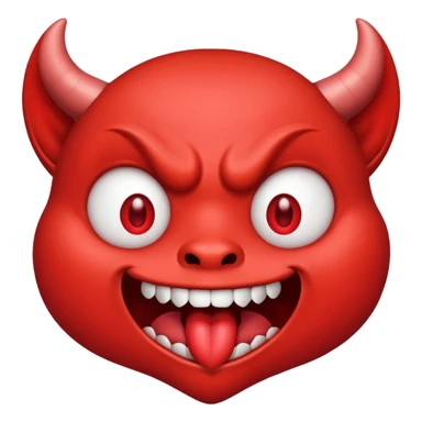 Devil's face? With heart-shaped eyes. An open, drooling mouth. sticker
