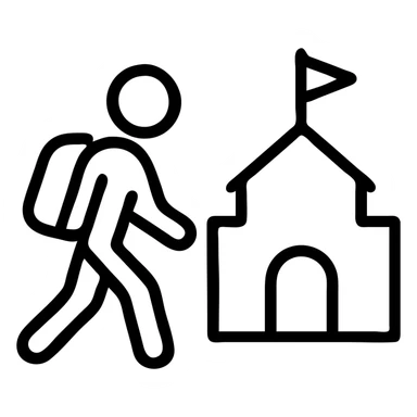 Icon going to school sticker