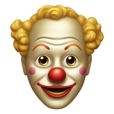 Funny Golden clown mask  sticker