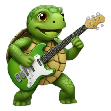 guitarist turtle sticker