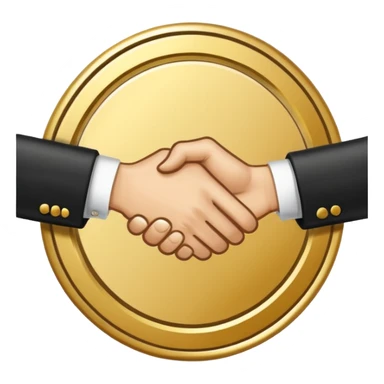 circular achievement style badge border for brand loyalist featuring a handshake and classy border  sticker