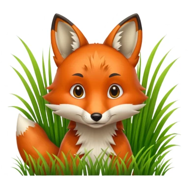 A curious fox peeking from behind tall grass.









































 sticker