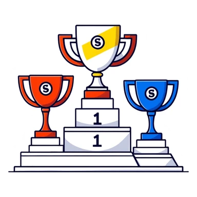 racing victory podium with three places for winners sticker