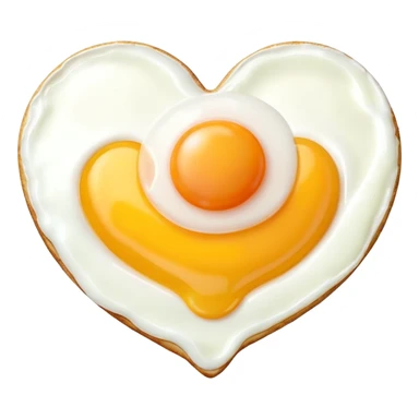 fried egg in the shape of a heart sticker