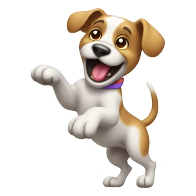 Dog dancing with a ball sticker