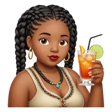  Chunky black woman with braids drinking  bc town royal sticker