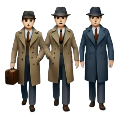 Icon for Detective Movie: A vintage movie poster-style design of a mysterious detective movie. Include dark alleyways, fog, and shadowy figures. The design should evoke a classic noir detective story with retro cinematic typography. Transparent background. sticker