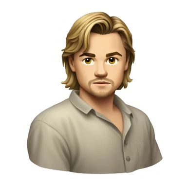 Young Leonardo DiCaprio with a short mullet, no facial hair sticker