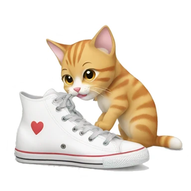 Cat kissing shoes sticker