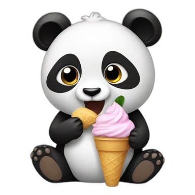 Panda eating icecream sticker