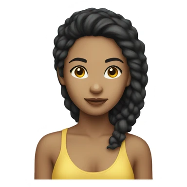 light skinned girl on beach black hair sticker