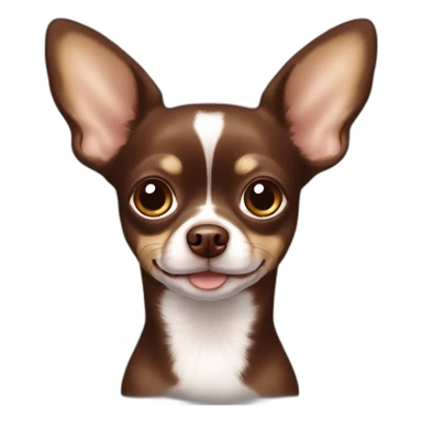 chocolate brown chihuahua with a white spot on the chest and big brown eyes sticker
