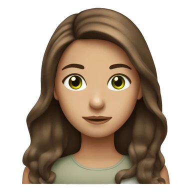 longbrown haired girl with light green eyes sticker