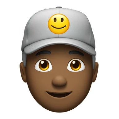 Smiley face wearing a cap sticker