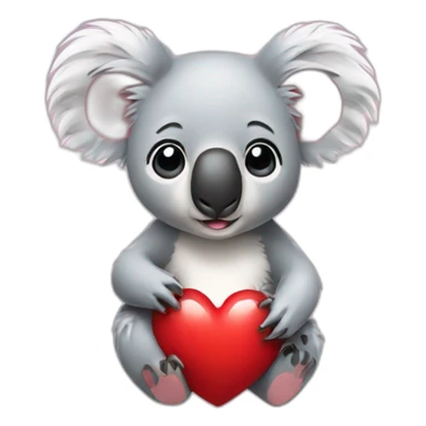 Koala with heart sticker