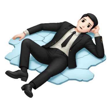 dead man full body with blazzer on floor sticker