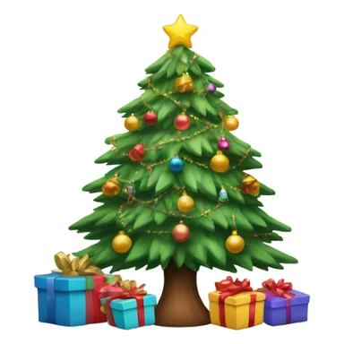 Christmas tree with presents under it sticker