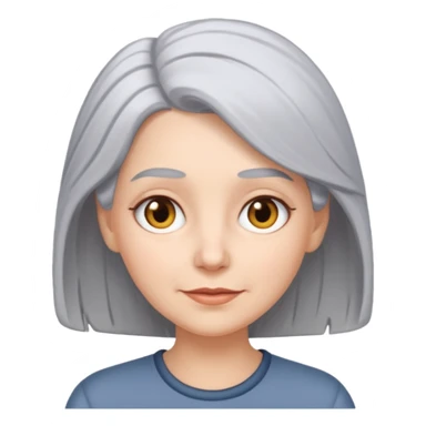 white female grey hair sticker