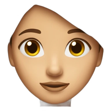 femme cheveux brune yeux marron sticker