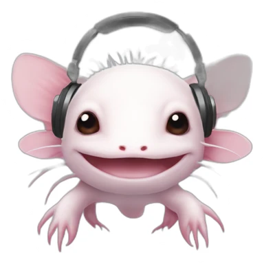 cute-axolotl-with-white-headphone sticker