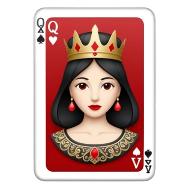 Solitaire card queen sticker