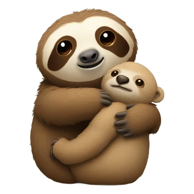 Sloth hugging a teddy bear with heart eyes  sticker