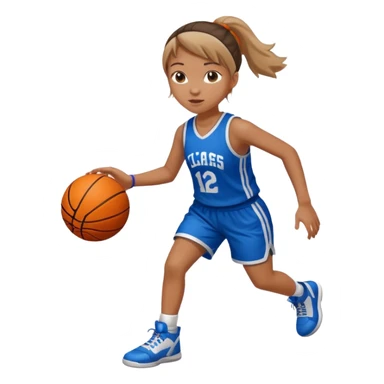 basketball playing girl sticker