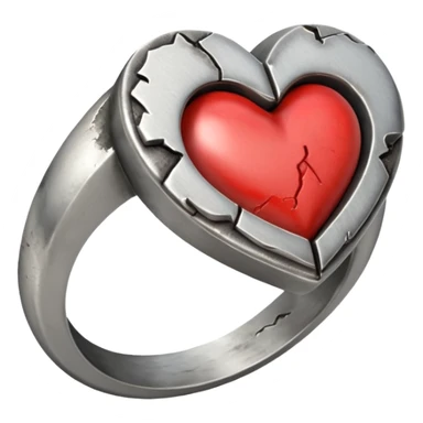 ring with heart broken sticker