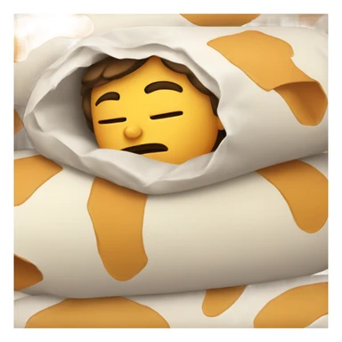 Human sleeping inside a burrito sticker