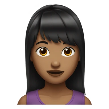 canada-girl-black-bangs black long hair sticker