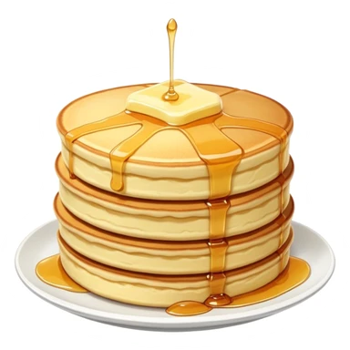 Japanese fluffy souffle pancakes stacked with syrup and butter sticker