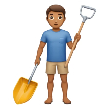 a man with a shovel sticker