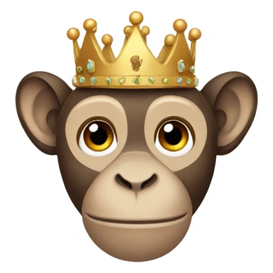 monkey wearing a crown sticker