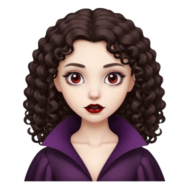 vampire brunette girl with curly, almost straight hair big sticker