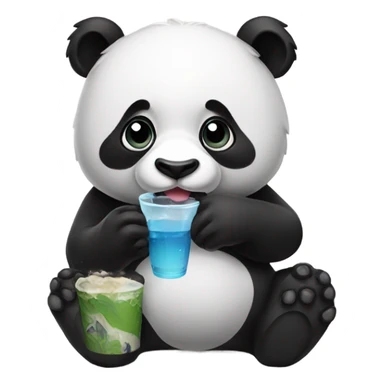 Panda drinking  sticker