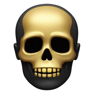 black coin with gold skull face  sticker