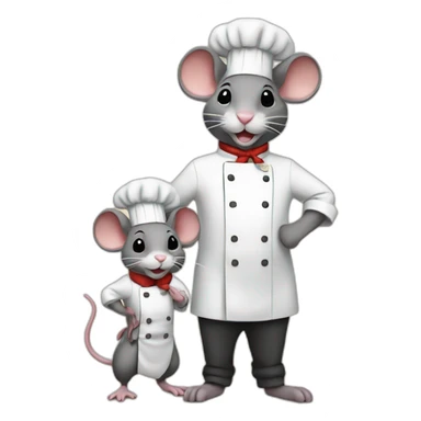 rattatouie chef and mouse stand together sticker
