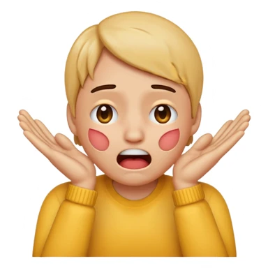 Emoji who is criing with hands on face gesturing criing sticker