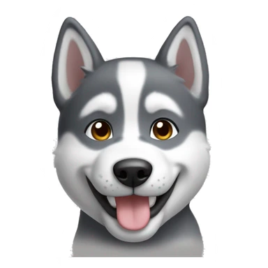 Husky puppy gray happy face sticker