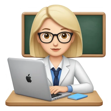 Teacher using a laptop sticker