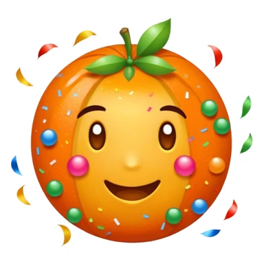 Una cara roja con naranja con rayos que explotan y llena de confeti  sticker