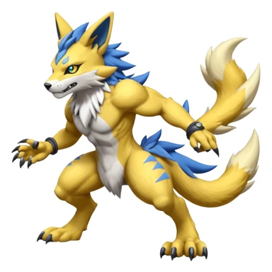 WereGarurumon-Zeraora-Renamon-fusion-hybrid-creature (full body sticker