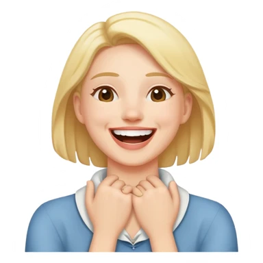 Person holding hands around neck laughing  sticker